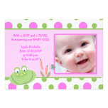 HOPFENREICHE FROSCH Baby-Fotogeburt Mitteilung Personalisierte Einladung