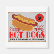 HotDogSign, Magnet Kühlschrankmagnete