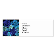 Hübsche blaue Blumen-Blumenkunst auf Schwarzem Visitenkarten