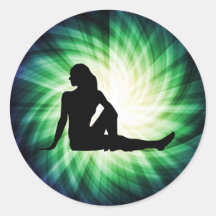 Hübsche Frauen-Silhouette Aufkleber