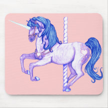 Hübsche Karussellunicorn-Kunst Mousepad