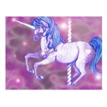 Hübsche Karussellunicorn-Kunst Postkarten
