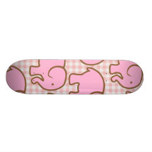 Hübsche rosa Elefanten auf rosa Gingham-Muster Individuelle Decks