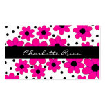 Hübsche rosa und schwarze Blumen-Mama-Karte Visitenkarten