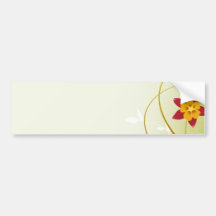 hübsche rote Blumen auf weich Grün Auto Sticker