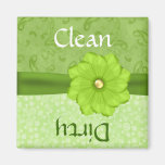 Hübscher grüner Blumenspülmaschinen-Magnet