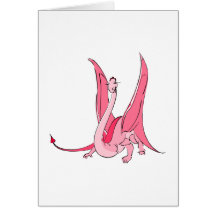 Hübscher rosa Fantasie-Drache Karte