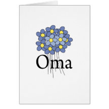 Hübsches blaues Blume Oma T-Shirt Grußkarte