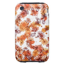 hübsches funky orange Frühlingsgänseblümchen-Blume iPhone 3 Tough Cover