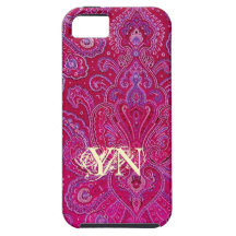 Hübsches Paisley-Monogramm iPhone 5 Hüllen