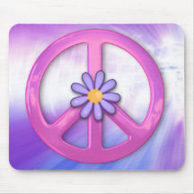 Hübsches rosa Friedenszeichen Mousepad