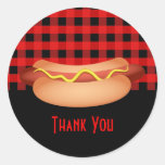 Hübsches rotes Gingham-Würstchen danken Ihnen Sieg Sticker