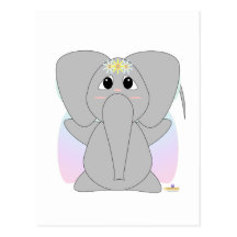 HuggableFlowerFairyElephant Postkarte