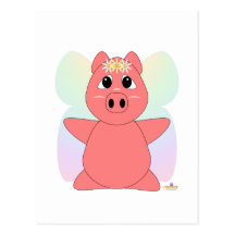 HuggableFlowerFairyPig Postkarte