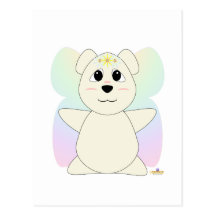 HuggableFlowerFairyPolarBear Postkarte