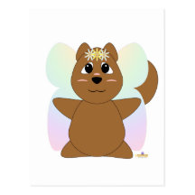 HuggableFlowerFairySquirrel Postkarte