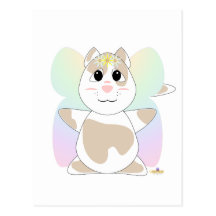 HuggableFlowerFairyTanSpottedCat Postkarte