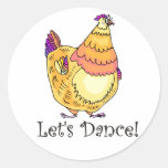 Huhn-Tanz Runder Sticker