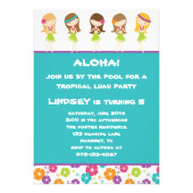 Hula Girls Invitation