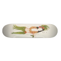 Hula Papierpuppe Skateboardbrett