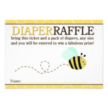 Hummel-Bienen-Duschen-Windelraffle-Karte Einladungen