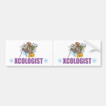 Humorvoller Cross Country-Skifahrer Autosticker