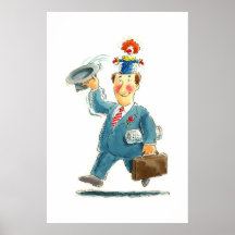 Humorvoller Geschäftsmann Posterdruck