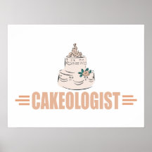 Humorvoller verzierender Kuchen Posterdruck
