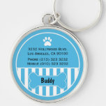 Hund-Identifikations-Umbau-Blau Keychain Schlüsselbänder