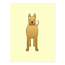 Hund TANs Brown. Karikatur Postkarte