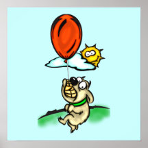 Hund und Ballon Plakat