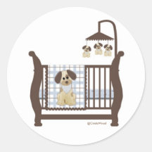 Hündchen-Baby-Bett-Aufkleber