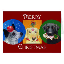 Hunde der Weihnachtskarte