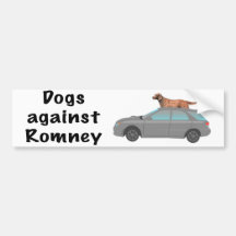 Hunde gegen Romney Auto Sticker