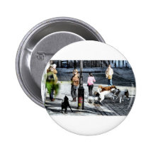 Hunde sind überall - Paris Anstecknadelbuttons
