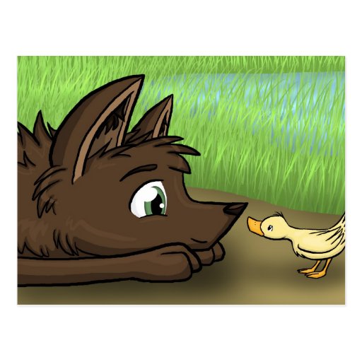 Hunde-und Enten-Postkarte