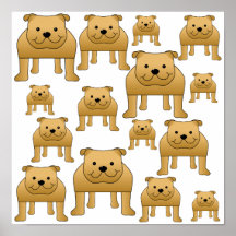Hundemuster. Bulldoggen Plakate