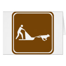 Hundesledding Landstraßen-Zeichen Grußkarte