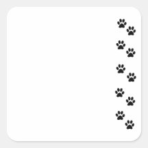 Hundetatzen-Spuren Pawprints Weiß, schwarz Quadrataufkleber