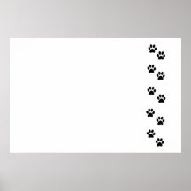Hundetatzen-Spuren Pawprints Weiß, schwarz Posterdrucke