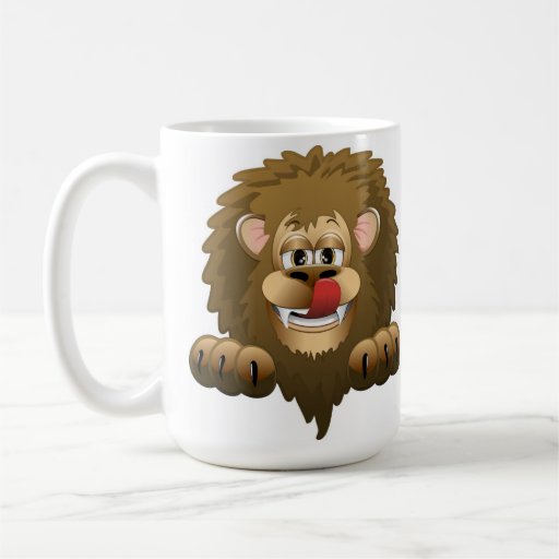 Hungriger Löwe-Cartoon Kaffeetasse