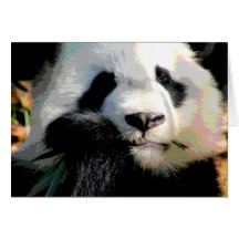 Hungriger Panda Grußkarten