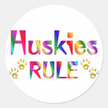 Huskies-Regel Runde Sticker