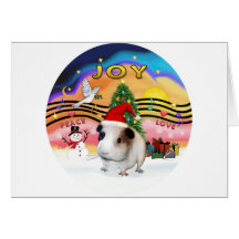Hut Weihnachtsmusik 2 - Meerschweinchen 1 - Grußkarte