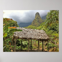 Hütte im Iao Tal-Staats-Park, Maui, Hawaii Plakatdruck