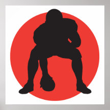 Hüttenhüttenquarterbackfußball-Silhouetteentwurf Plakatdrucke