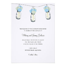 Hydrangea-u. Maurer-Glas-Hochzeits-Empfang Personalisierte Ankündigungen