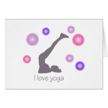 I cooler Entwurf des Liebe-Yoga! Grußkarte