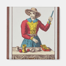 I der Magier, sieben Tarotkarten Kühlschrankmagnet