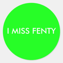 I FRÄULEIN FENTY - weißer Hintergrund des Textes w Runde Aufkleber